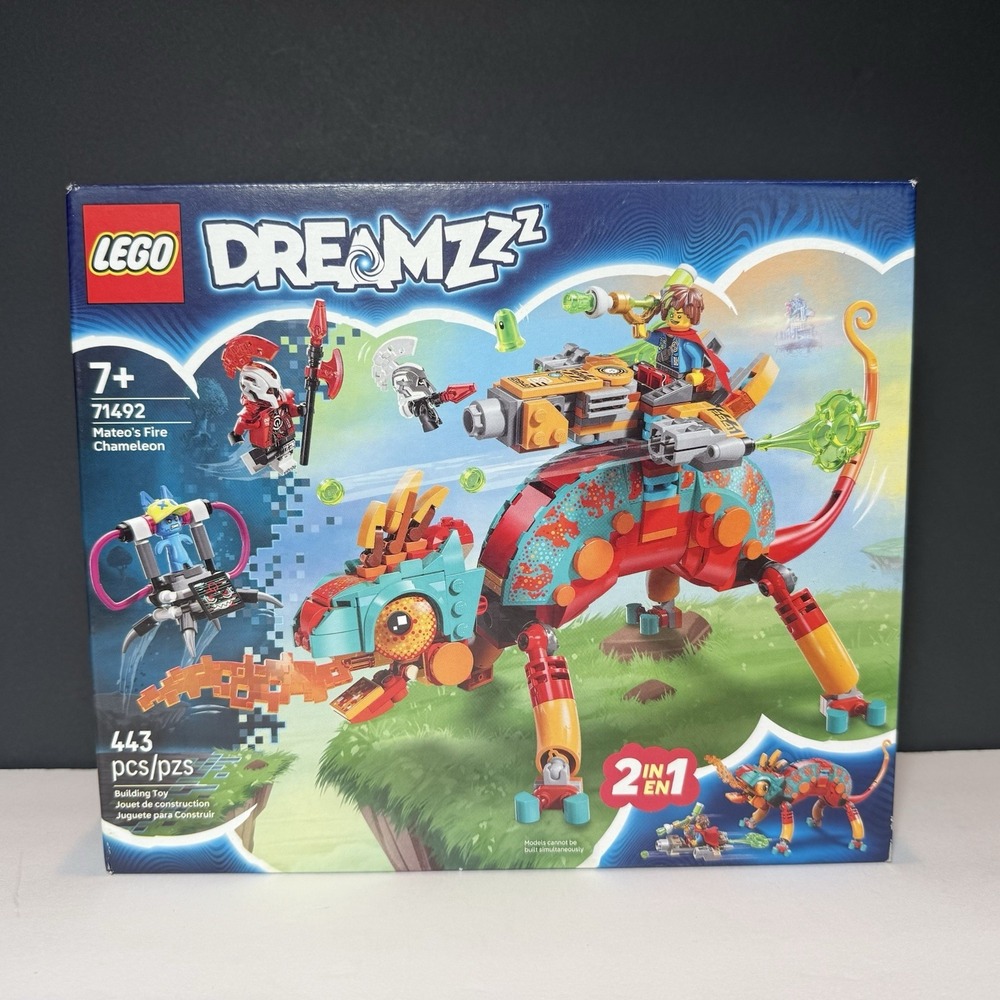 LEGO DREAMZzz 71492 Mateo's Fire Chameleon 2-in-1 Building Set 443pcs NEW Sealed